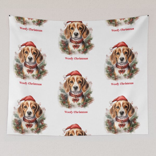 Item preview, Beagle Christmas X-Mas wish gift Woofy Christmas designed and sold by OliveAndSnow.