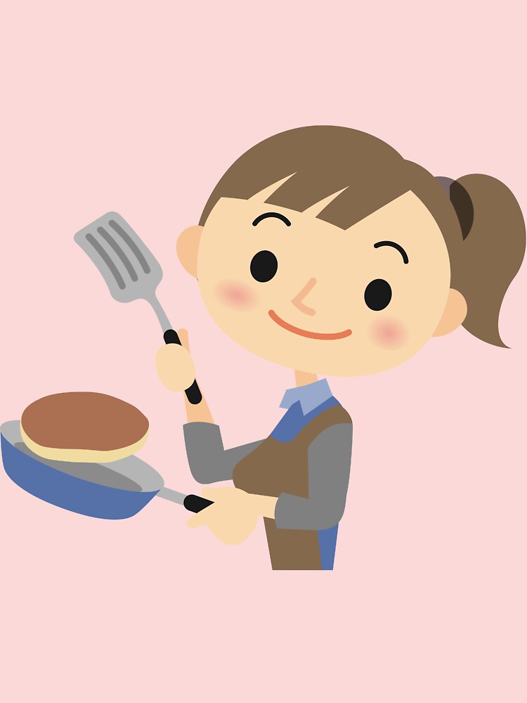 Cartoon chef flipping food kitchen flooring - TenStickers