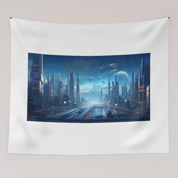 Item preview, Futuristic Cityscape Design designed and sold by Shirtastically.