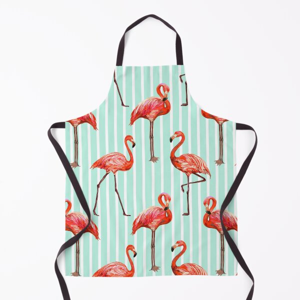 Item preview, Flamingo Paradise: Blue and White Stripes with a Pop of Pink designed and sold by MadCreations33.