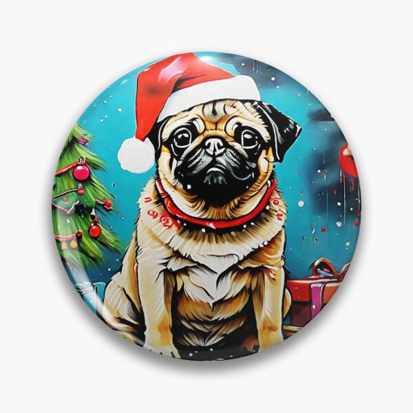 Item preview, Pug HAPPY HOLIDAYS 6 designed and sold by RedBluffTraders.