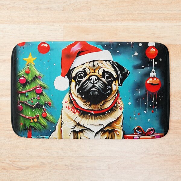 Item preview, Pug HAPPY HOLIDAYS 6 designed and sold by RedBluffTraders.