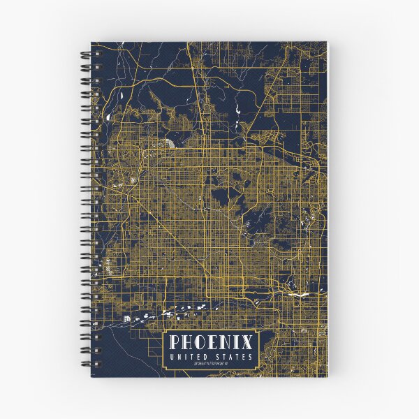 Item preview, Phoenix City Map of Arizona, USA - Gold Art Deco designed and sold by deMAP.