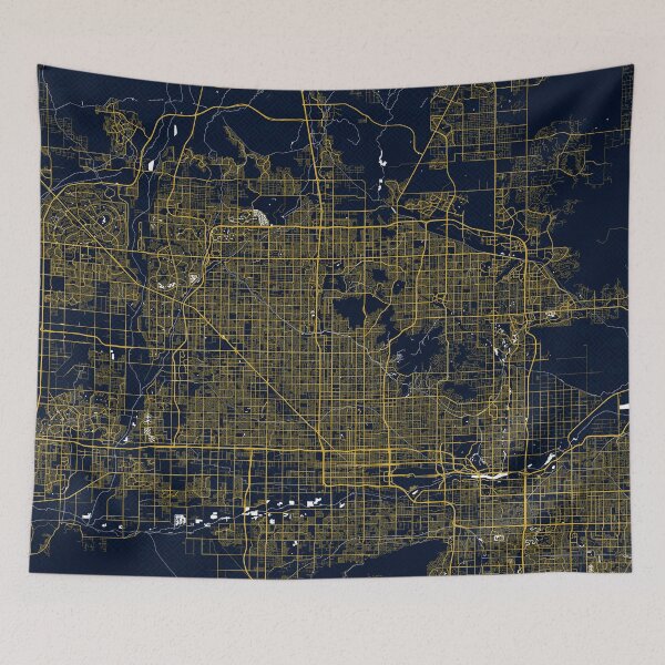 Item preview, Phoenix City Map of Arizona, USA - Gold Art Deco designed and sold by deMAP.