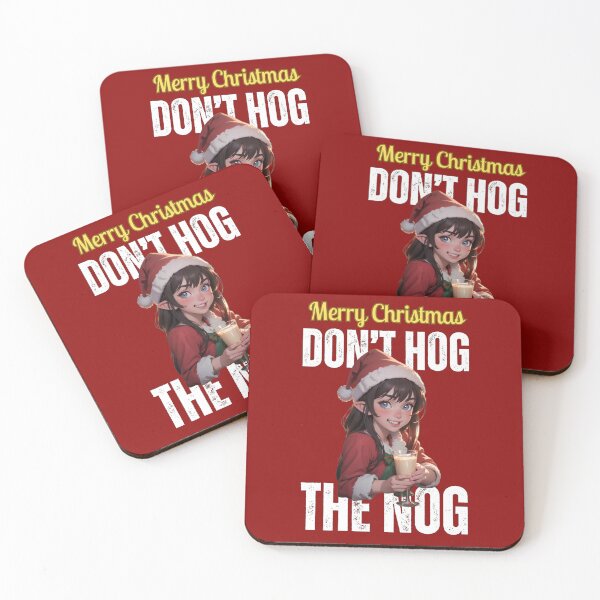 Item preview, Merry Christmas: Do not hog the nog.  (eggnog in red) designed and sold by MtnTopAnime.