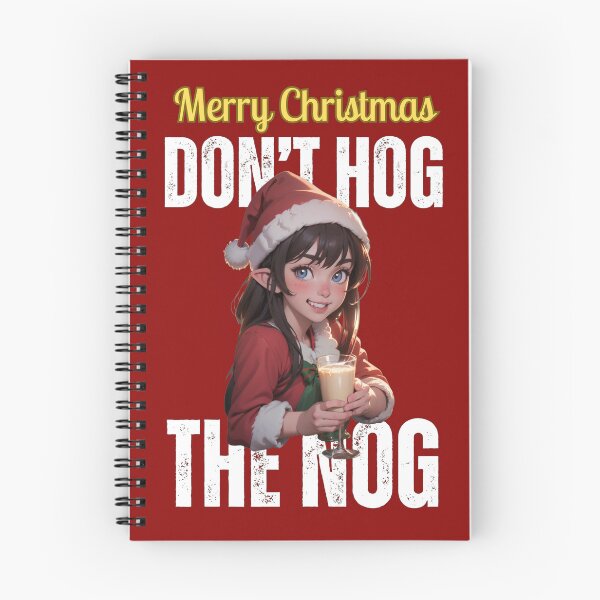 Item preview, Merry Christmas: Do not hog the nog.  (eggnog in red) designed and sold by MtnTopAnime.