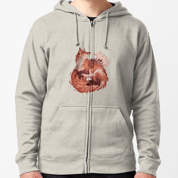 Red Fox 2018 volver a dibujar Sudadera con capucha y cremallera