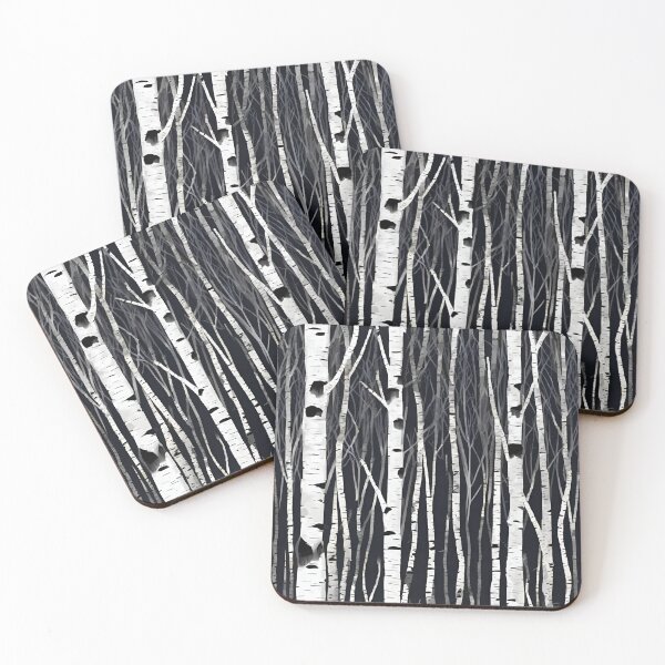 Item preview, dark birch forest, minimalistic style designed and sold by in-leggings.