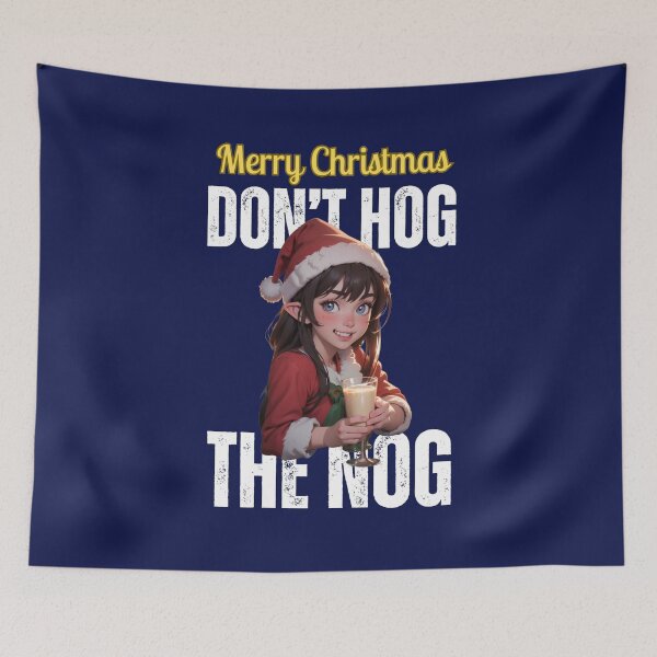 Item preview, Merry Christmas: Do not hog the nog.  (eggnog in blue) designed and sold by MtnTopAnime.