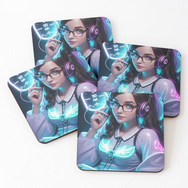 Item preview, Cute Gamer Girl in Neon Room  designed and sold by Butler in the Home.