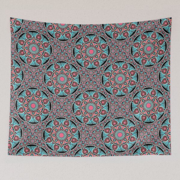 Item preview, Ultra Red Sunset on Sea Polka Dot Mandala on Scallops designed and sold by Triplicate Limited.