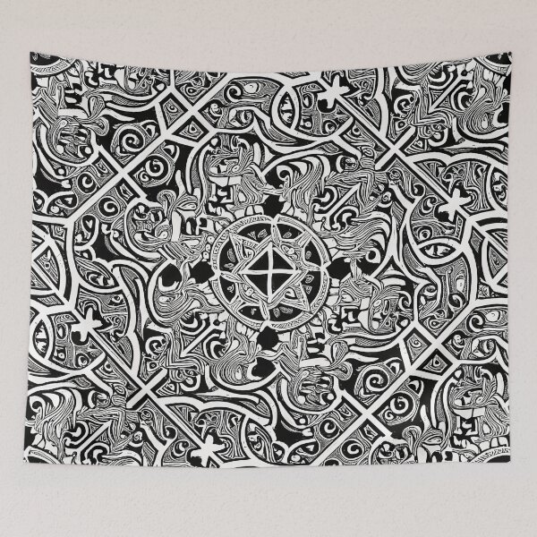 Item preview, Detailed black and white graphic in the style of Celtic knots b diag designed and sold by pASob-dESIGN.