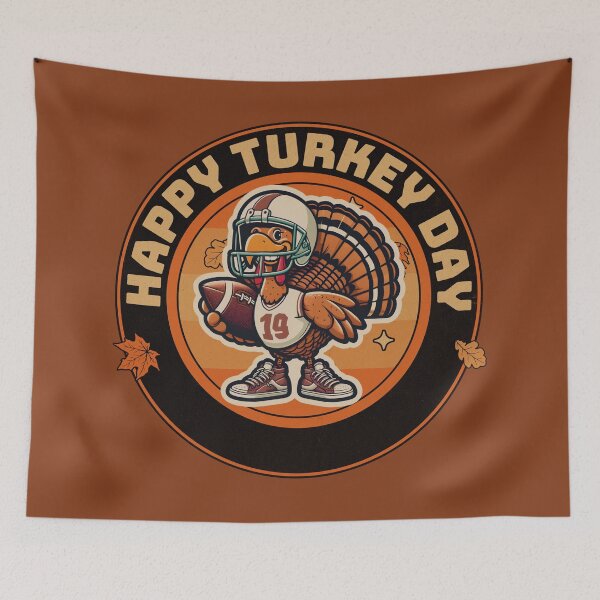 Item preview, "Happy Turkey Day" Football Turkey Mascotte designed and sold by shirtsmugslife.