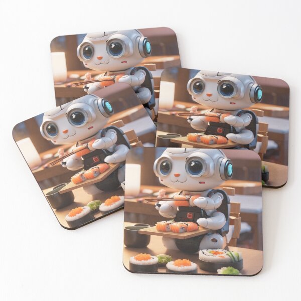 Artikelvorschau, Kawaii-Roboter, der Sushi isst entworfen und verkauft von Pixyland.
