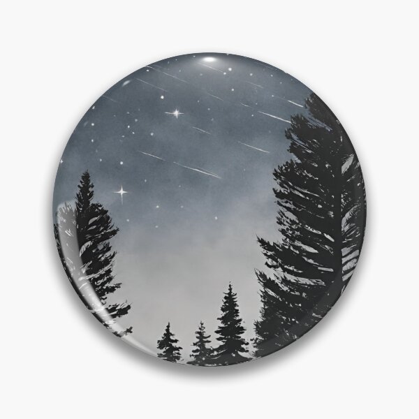 Item preview, dark night in the forest with shooting stars designed and sold by in-leggings.