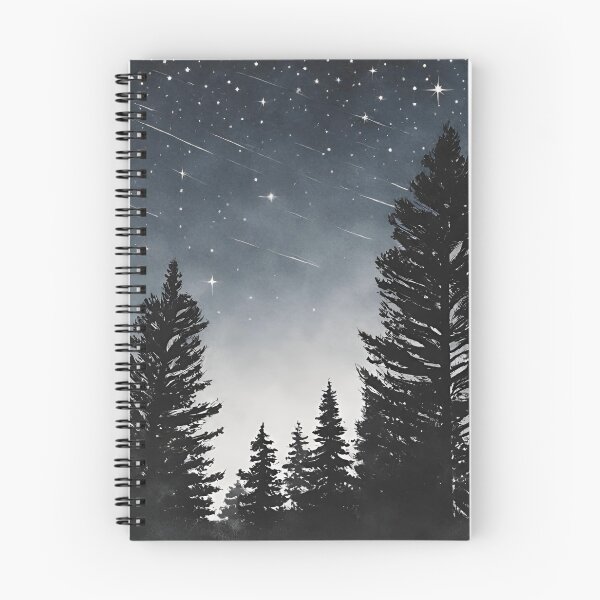 Item preview, dark night in the forest with shooting stars designed and sold by in-leggings.