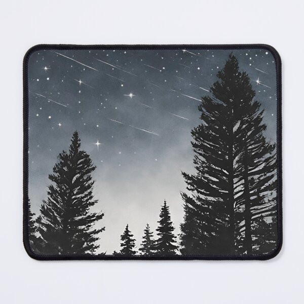 Item preview, dark night in the forest with shooting stars designed and sold by in-leggings.