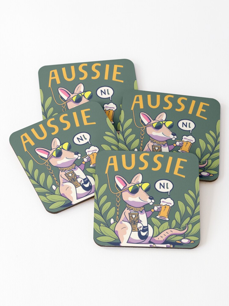 Thumbnail 1 of 5, Coasters (Set of 4), Kangaroo Aussie designed and sold by bevanb.