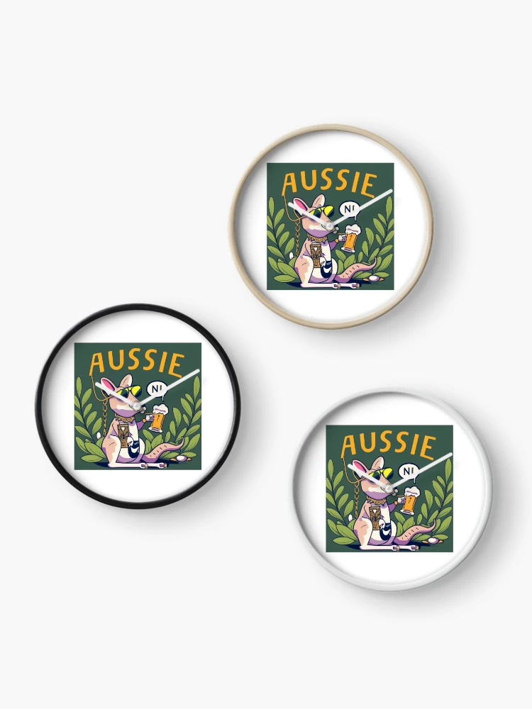 Thumbnail 3 of 4, Clock, Kangaroo Aussie  designed and sold by bevanb.