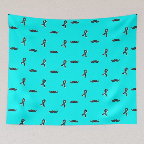 Item preview,  November blue mustache ribbon pattern designed and sold by ALi-creations.
