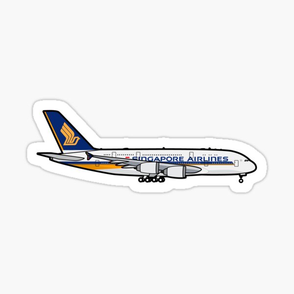 Vista previa del artículo con la obra «Singapur Airlines Airbus A380», diseñado y vendido por PilotDecals.