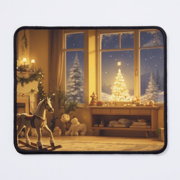 Item preview, Beautiful living room with fireplace and rocking horse, Christmas atmosphere designed and sold by Damian Sobczyk.