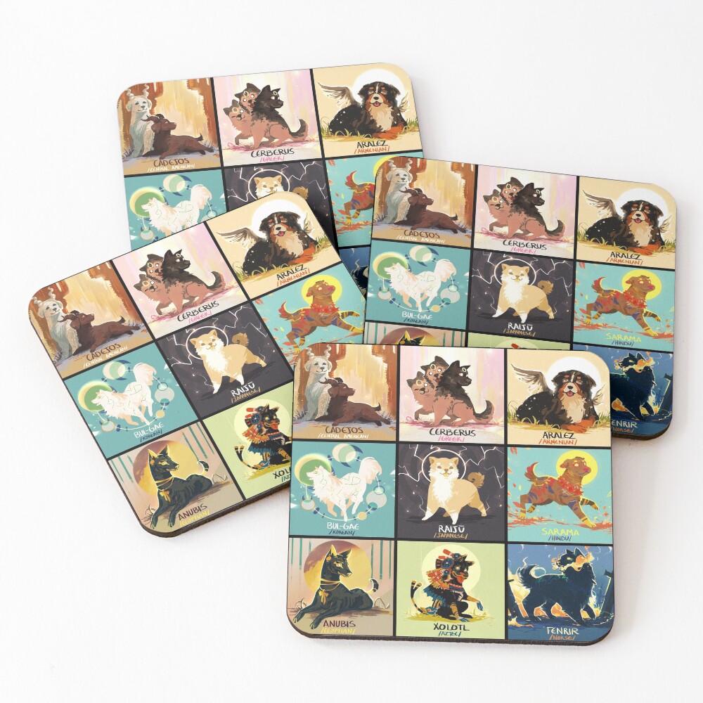 Mytho doggos #2 Coasters (Set of 4)