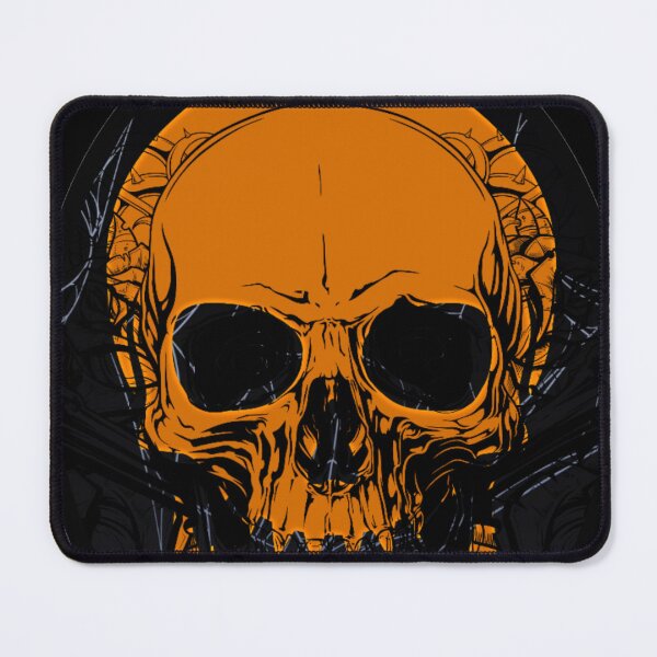 Artikelvorschau, Gruseliger orangefarbener Totenkopf entworfen und verkauft von GrudleBay.