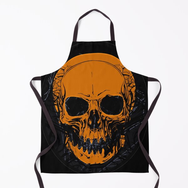 Artikelvorschau, Gruseliger orangefarbener Totenkopf entworfen und verkauft von GrudleBay.