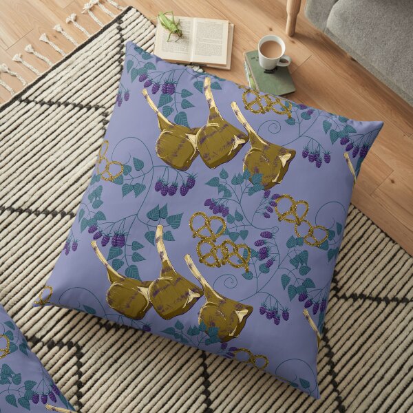 Lambchops, Blue Berries, and Pretzels Floor Pillow