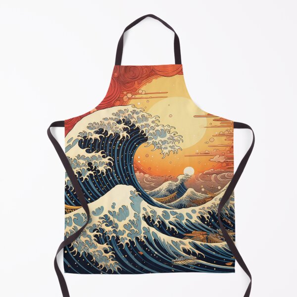 Item preview, The Great Wave Cyberpunk neon sun set designed and sold by zand-n-zive.