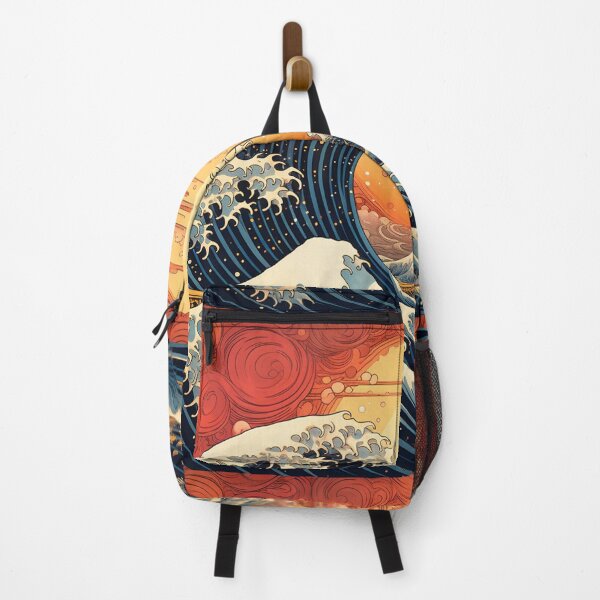 Item preview, The Great Wave Cyberpunk neon sun set designed and sold by zand-n-zive.