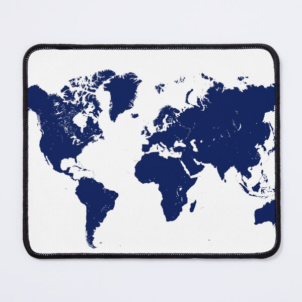 Item preview, Silhouette world map in indigo blue designed and sold by blursbyai.