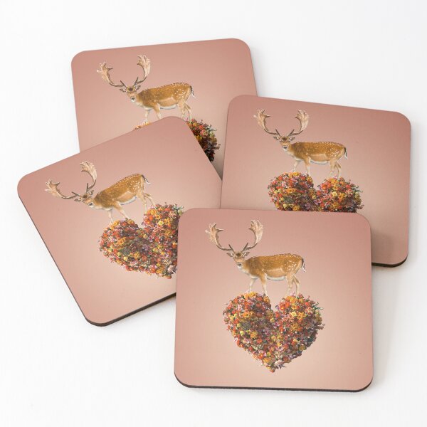 Item preview, Whimsical Deer Art Print: 'Deer To My Heart' - Surreal Collage featuring Reindeer and Floral Heart Solo in Neutral designed and sold by GollyWillikers.