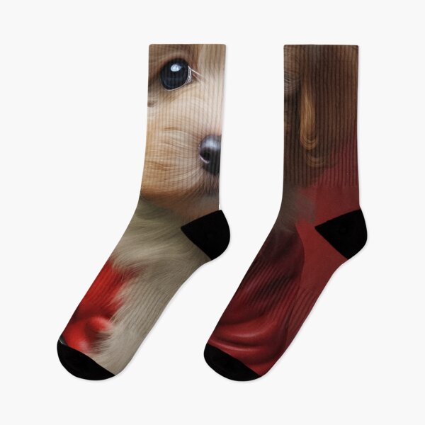 Item preview, christmas yorkshire terrier holiday digital print designed and sold by dcrc.