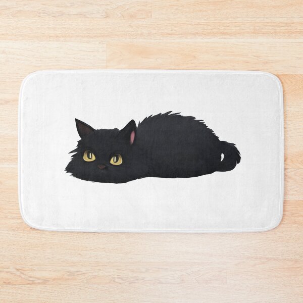 Item preview, Fluffy lying black cat  designed and sold by MacLis.
