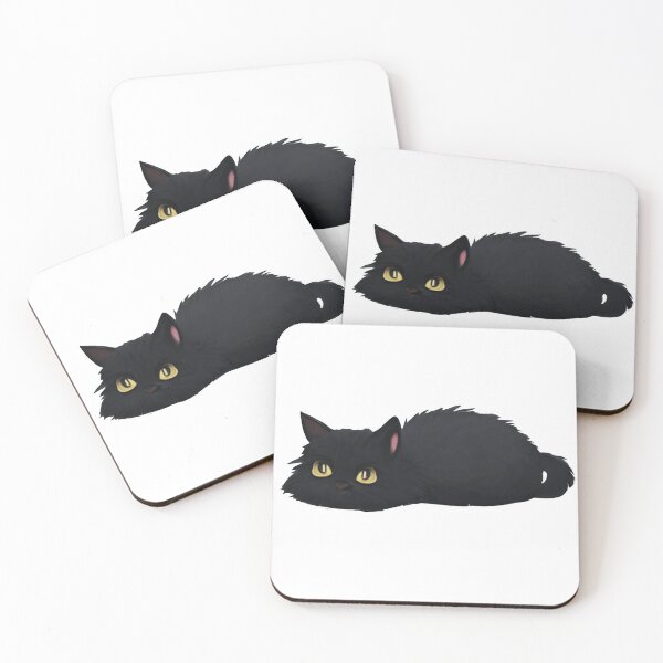 Item preview, Fluffy lying black cat  designed and sold by MacLis.