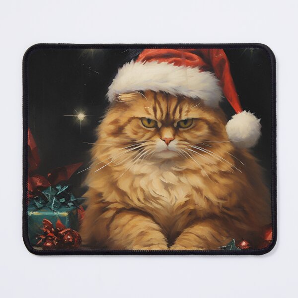 Item preview, angry holiday christmas fat cat digital print designed and sold by dcrc.