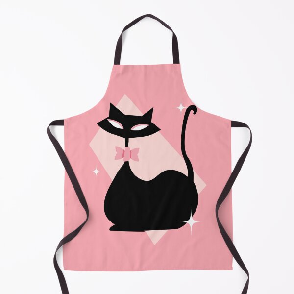Item preview, Mid Century Modern Black Cat - Pink Retro Kitsch designed and sold by StudioKitti.