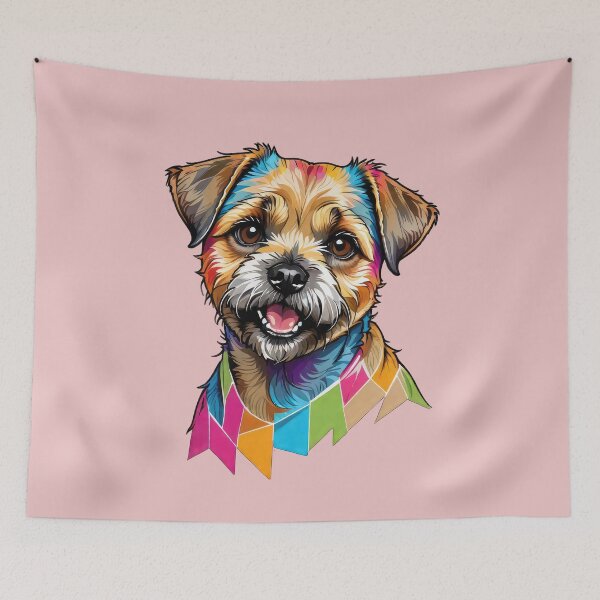 Item preview, Colorful Border Terrier Dog designed and sold by Bilisik.
