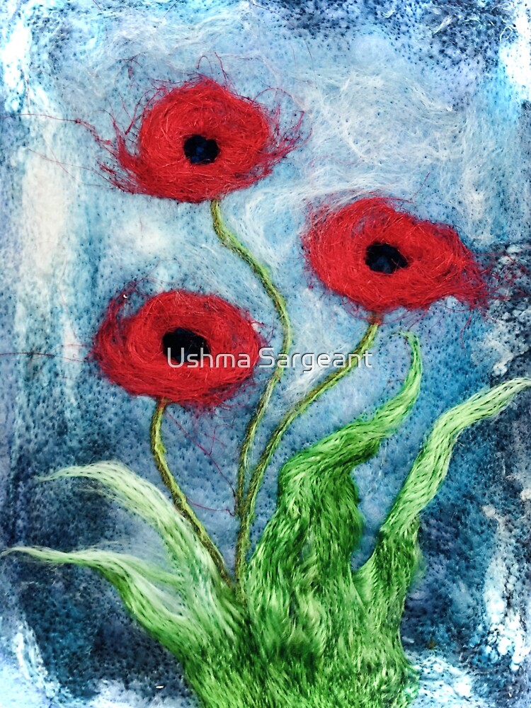 Thumbnail 3 of 3, Sticker, Poppies designed and sold by ushma-s.