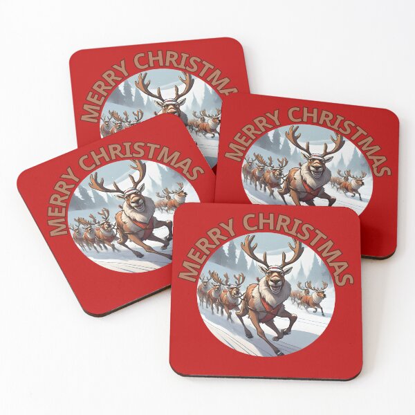 Item preview, Joyful Reindeer Christmas Sleighs Ride designed and sold by ChicTrendz.