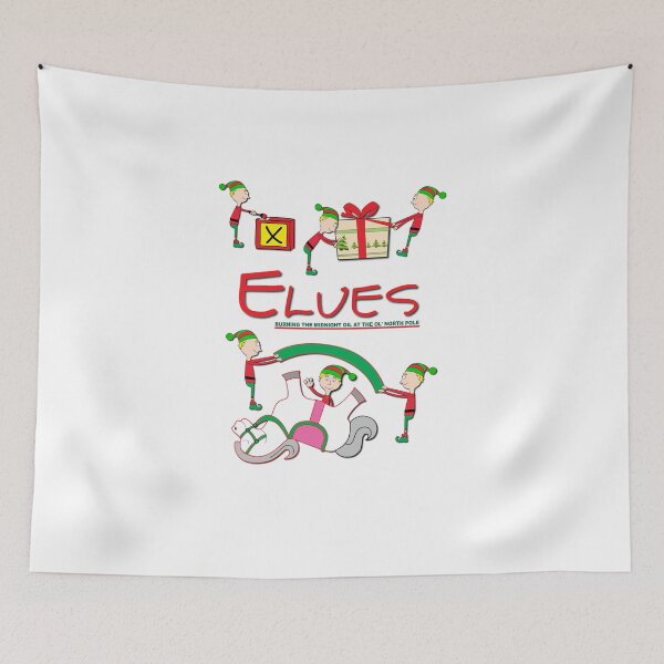 Item preview, Elves - Burning the midnight oil at the Ol' North Pole designed and sold by verlnelson.