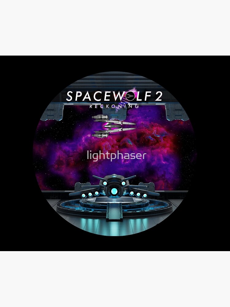 Thumbnail 5 of 5, Shower Curtain, Spacewolf 2: Reckoning: Spaceship hangar designed and sold by lightphaser.
