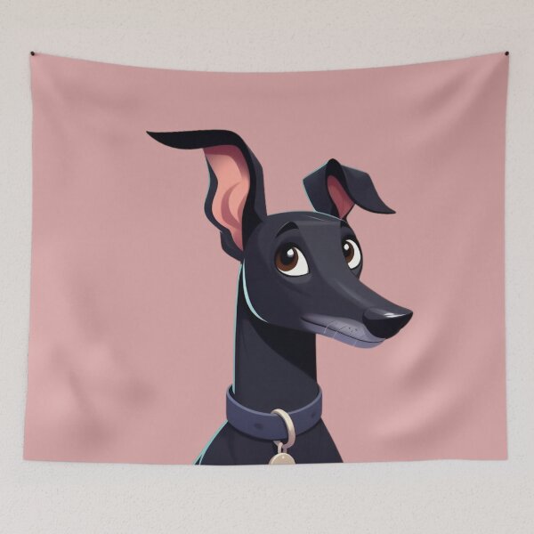 Item preview, Black Greyhound with Semaphore Ears designed and sold by IdlePython.