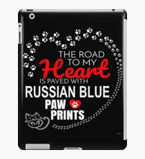 The Road To My Heart Is Paved With Russian Blue Paw Prints - Gift For Passionate Russian Blue Cat Owners iPad Case/Skin