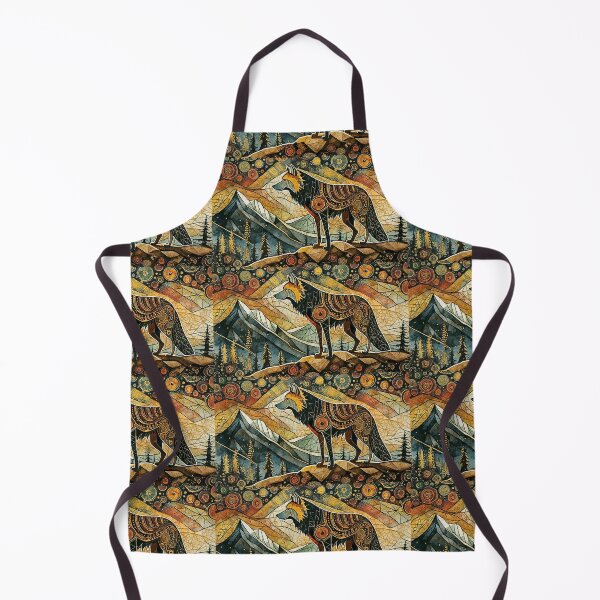 Item preview, Lone wolf - Dreamy Royal Gold vibrant ancestral pattern designed and sold by Aniyah.