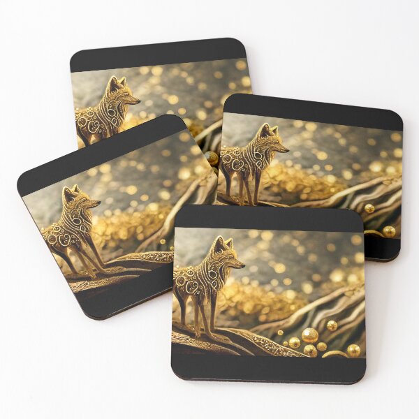 Item preview, LONE WOLF OF MAGIC - Dreamy Royal Gold vibrant ancestral pattern designed and sold by Aniyah.