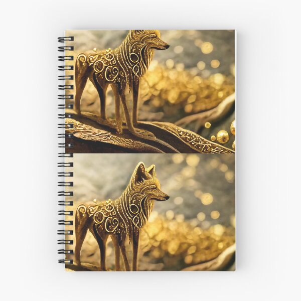 Item preview, LONE WOLF OF MAGIC - Dreamy Royal Gold vibrant ancestral pattern designed and sold by Aniyah.