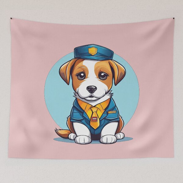 Item preview, Cavalier King Dog dressed as a Police designed and sold by Bilisik.